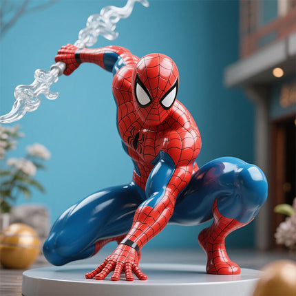 Lebensgroße Spider-Man-Statue nach Maß – Skulptur aus Kunstharz, die die Zeichentrickfigur aus dem Film darstellt, für die Dekoration von Haus und Garten