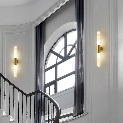 Nordic Creative Wandleuchte aus natürlichem Alabaster mit LED-Beleuchtung aus echtem spanischem Marmor