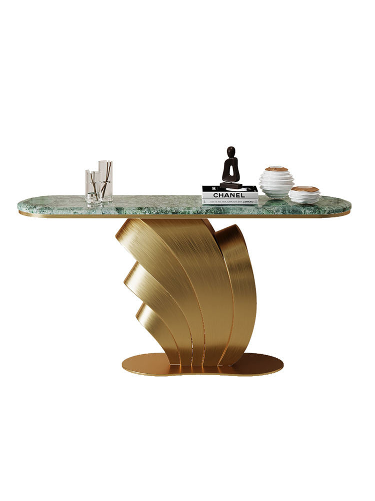 Modern Italian Style Marble Console Table – Luxury Rock Slab Entrance Table for Living Room Furniture