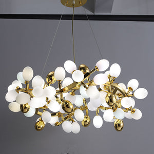 Modern White Globe Glass Chandelier – Luxury Pendant Lamp for Living Room & Bedroom