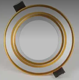 Spot LED encastré ultra-mince avec liseré doré – Plafonnier moderne à éclairage blanc froid pour couloir, salon et bureau