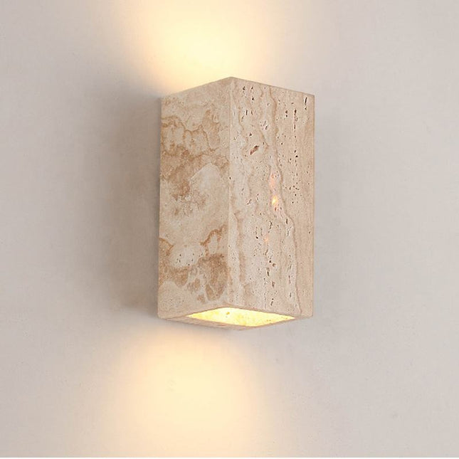 Modern Natural Yellow Cave Stone LED Wall Lamp – Creative Indoor Sconce for Hotel, Bedroom & Reading Night Lighting