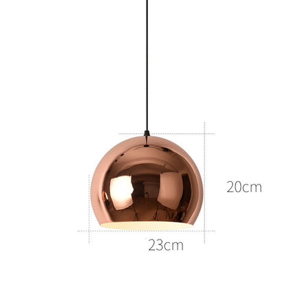 Glass Rose Gold Pendant Light Decorative Ceiling Hanging Light Rose Gold Iron Metal Modern Pendant Lamp for Dining Table