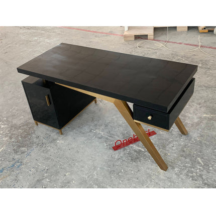 Office Desk Top Gold Metal Base Executive Office Furniture Chair Home Office Table