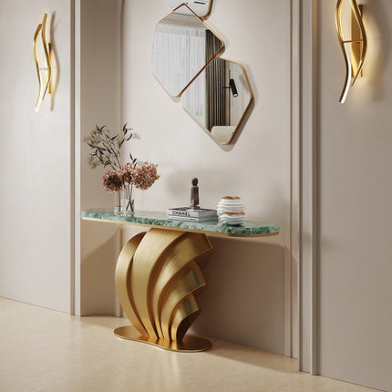 Modern Italian Style Marble Console Table – Luxury Rock Slab Entrance Table for Living Room Furniture