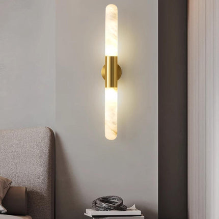 Nordic Creative Wandleuchte aus natürlichem Alabaster mit LED-Beleuchtung aus echtem spanischem Marmor