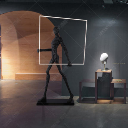 Human Sculpture Floor Light Standing Statue Lamp for Art Gallery Decoration Shopping Mall Hall Modern Luminous Decorative Lighting