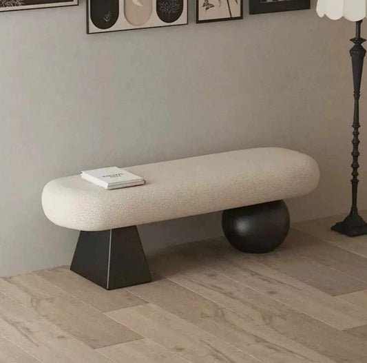 Nordic-Style Shoe Changing Bench – Upholstered Sofa Stool for Entryway, Bedroom, or Bed End Seating