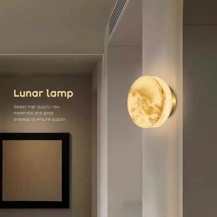 Spanish Natural Marble Round Wall Lamp Northern Europe Simple Modern Living Room Bedroom Bed Wall Lamp