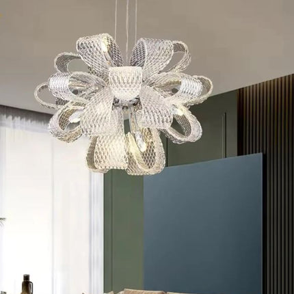 Luminaires suspendus modernes en verre haut de plafond, lustres de luxe en cristal et LED, design sur mesure pour salon, salle à manger, hôtel et mariage. 
