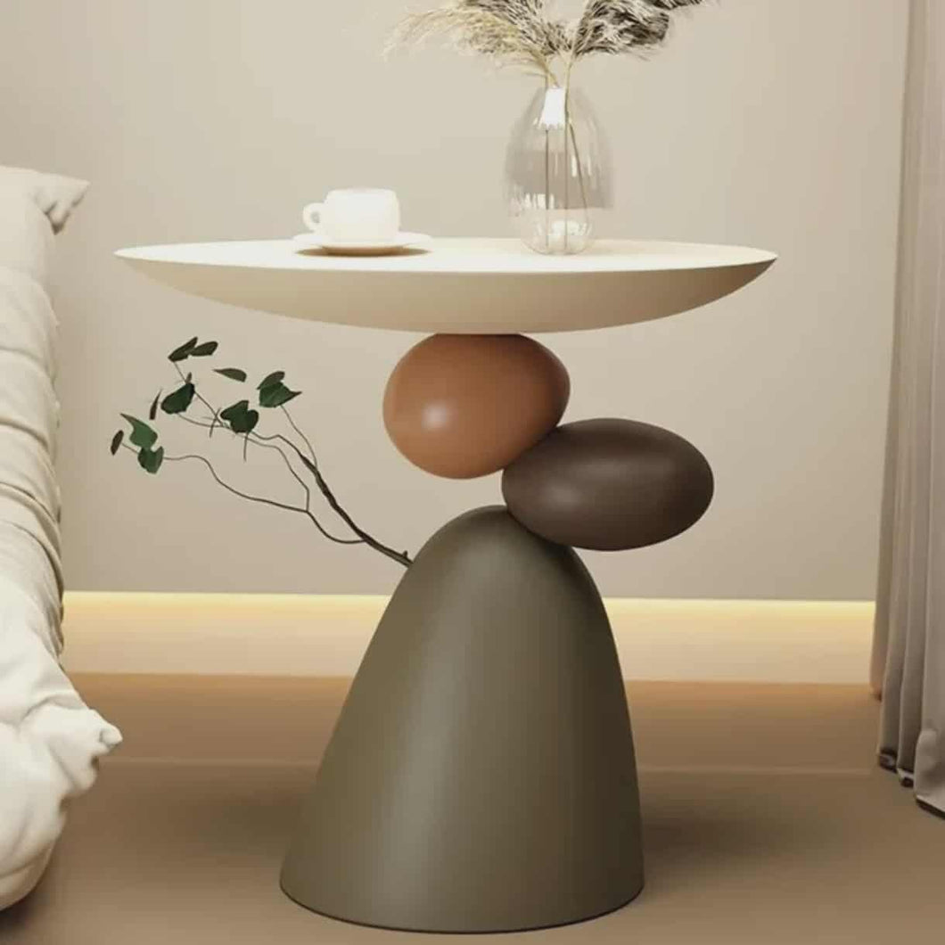 Nordic Concrete Side Table – Modern Stone Coffee Table for Living Room, Home Office & Decorative Interiors