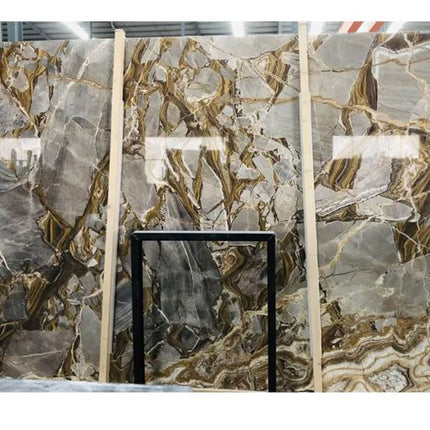 Onyx Marble Slab Natural Marble White Gold fusion Marble Golden Marble for Wall and Countertops