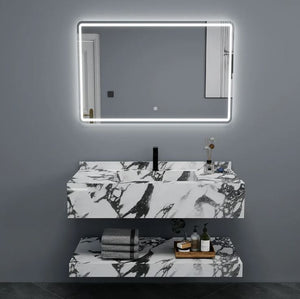 Integrated Water-Resistant Ceramic Basin Bathroom Cabinet