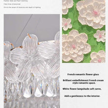 Load image into Gallery viewer, French Style Flower Crystal Chandelier Luxury Glass Pendant Light 100cm
