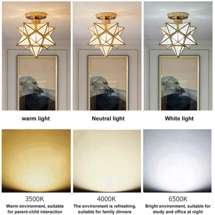 Ceiling Lamp Five-pointed Star Ceiling Light Hallway Aisle Balcony Small Lamps Iron Art Lamp Chandeliers