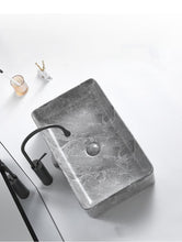 Load image into Gallery viewer, Luxury Small Marble Porcelain Countertop Basin – Modern Hand Wash Sink for Home, Villa, and Hotel Bathroom Vanity

