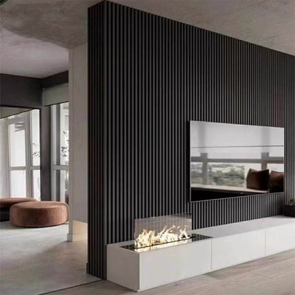 Modern Fluted WPC Wall Panels – Indoor & Outdoor PVC Slat Board Grille Cladding for TV Backgrounds, Waterproof Wood Plastic Composite