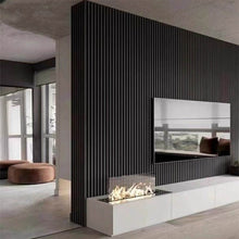 Load image into Gallery viewer, Modern Fluted WPC Wall Panels – Indoor &amp; Outdoor PVC Slat Board Grille Cladding for TV Backgrounds, Waterproof Wood Plastic Composite
