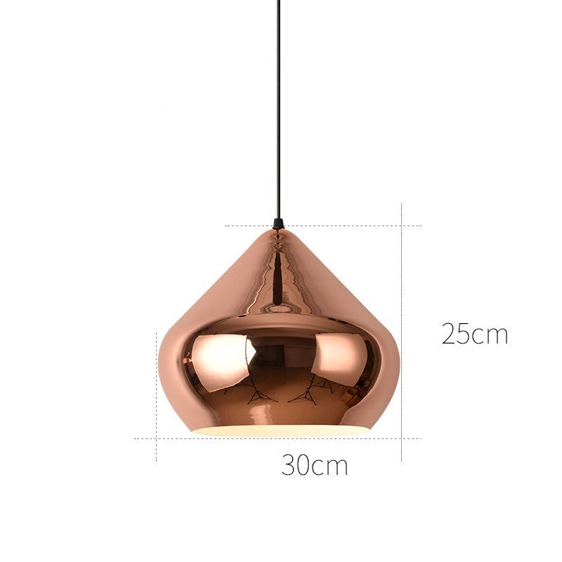 Glass Rose Gold Pendant Light Decorative Ceiling Hanging Light Rose Gold Iron Metal Modern Pendant Lamp for Dining Table