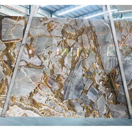 Onyx Marble Slab Natural Marble White Gold fusion Marble Golden Marble for Wall and Countertops