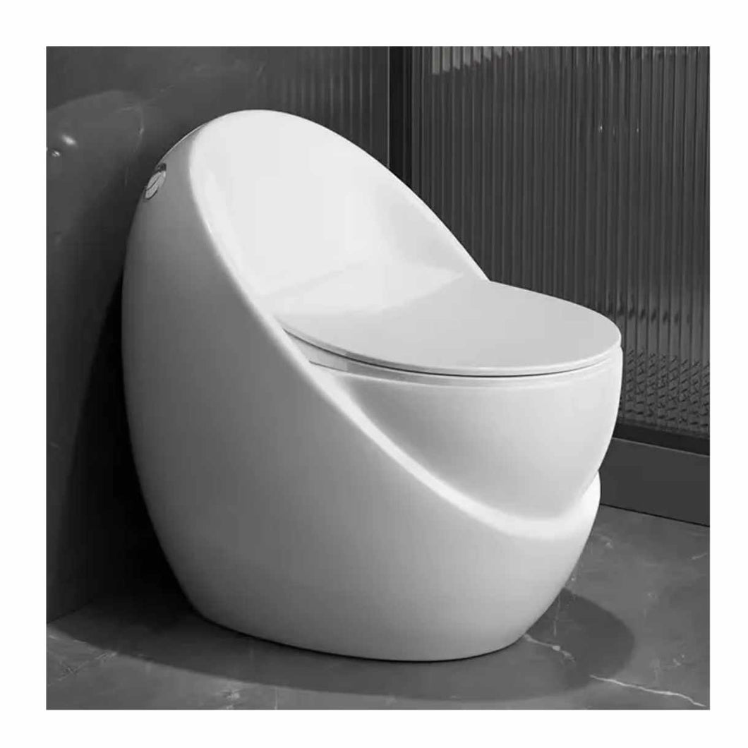 Modern Space Capsule Egg-Shaped One-Piece Toilet – Porcelain Siphonic Floor Mounted WC Sanitary Ware