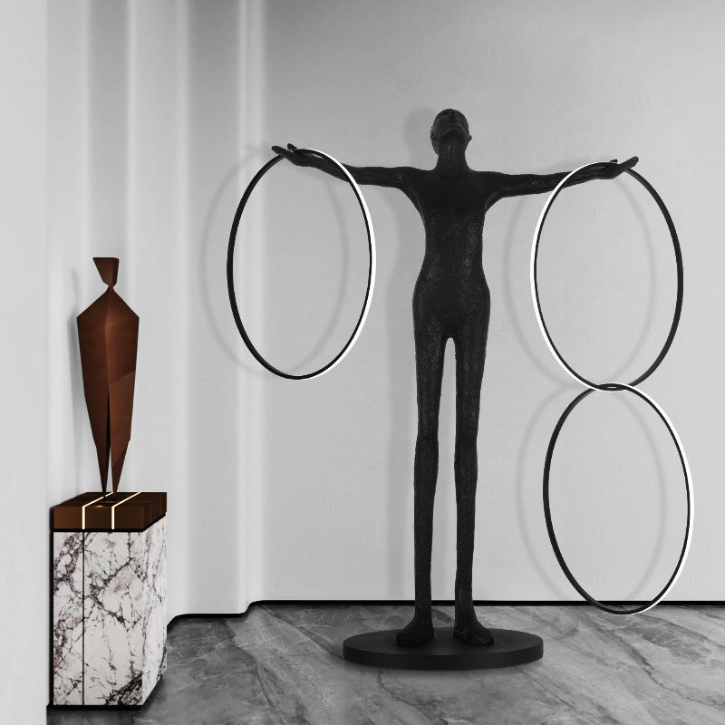 Luxury Humanoid Art Statue Floor Lamp Modern Creative Standing Light for Living Room Exhibition Hall Decorative Lighting