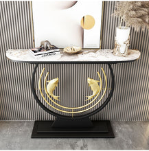 Load image into Gallery viewer, Double Fish-Shaped Entrance Foyer Bracket Unique Display Console Table Hallway and Living Room Table Design
