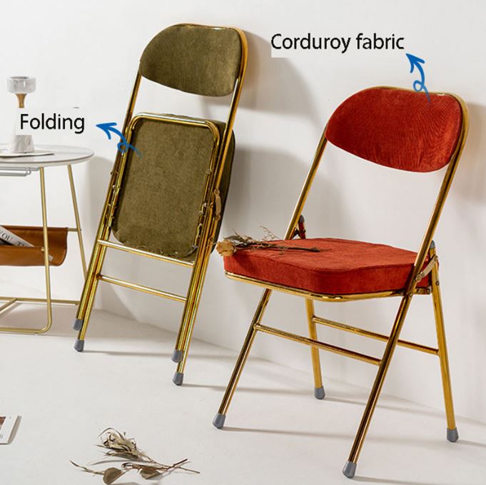 Event Folding Banquet Dining Garden Corduroy Chair for Cafe