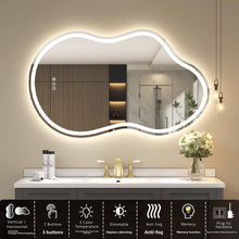 Load image into Gallery viewer, Nordic Modern LED Bathroom Mirror – 50X60CM Irregular Lake-Shaped Makeup Mirror with Illumination for Home &amp; Cross-Border Trade
