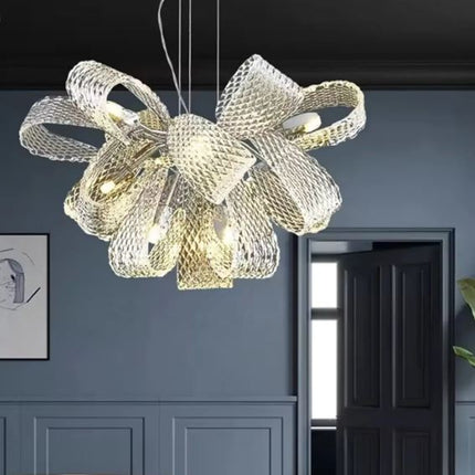 Luminaires suspendus modernes en verre haut de plafond, lustres de luxe en cristal et LED, design sur mesure pour salon, salle à manger, hôtel et mariage. 