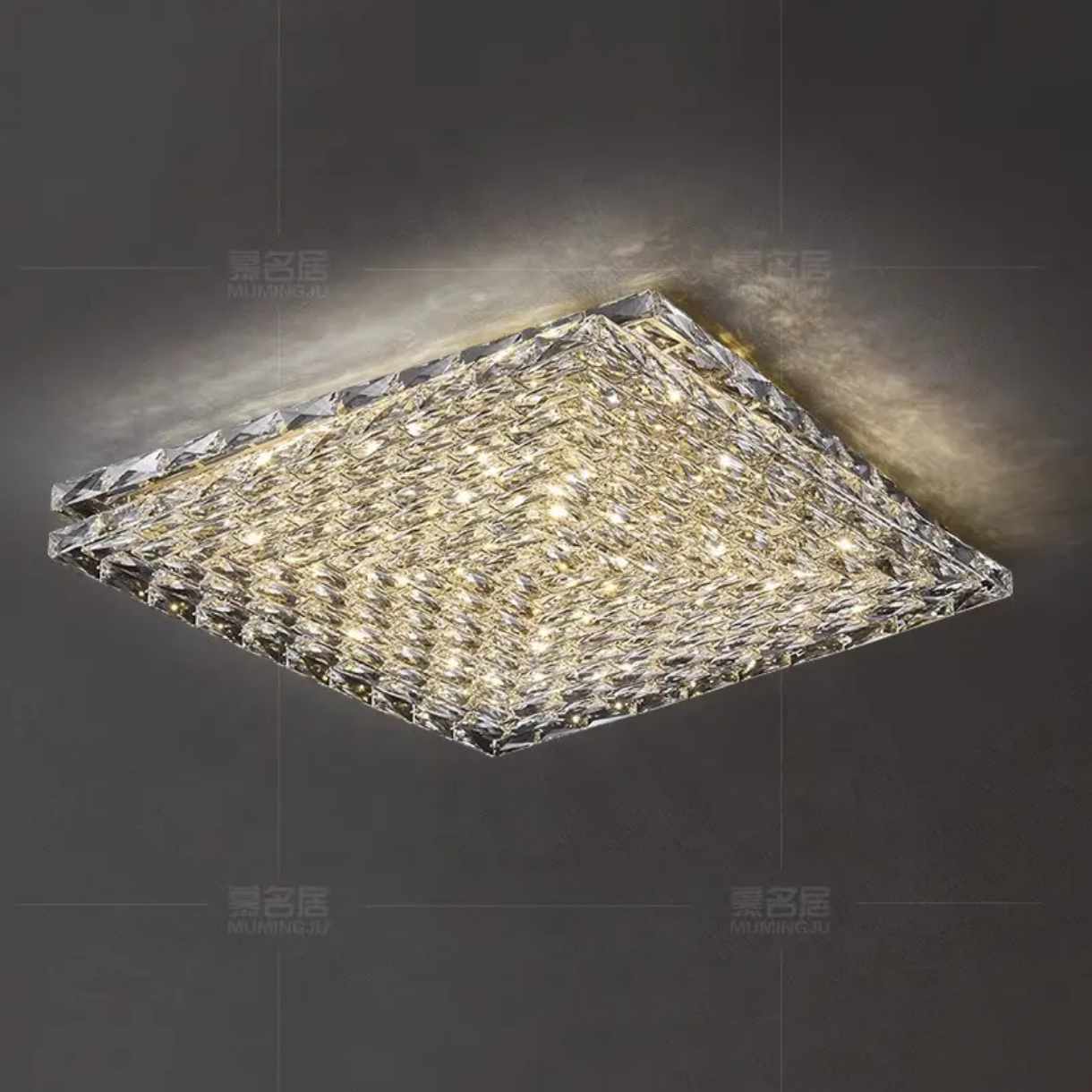 Postmodern Light Luxury Crystal Ceiling Light – Elegant Fixture for Living Room, Bedroom & Dining Area