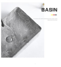 Load image into Gallery viewer, Luxury Small Marble Porcelain Countertop Basin – Modern Hand Wash Sink for Home, Villa, and Hotel Bathroom Vanity
