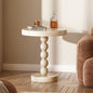 Modern Cream White Side Table – High-End Small Round Coffee Table for Living Room & Home Décor