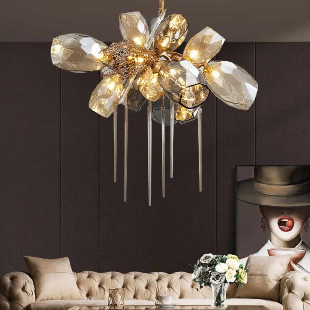 Nordic Modern Luxury Crystal Large Crystal Brass Lighting Chandelier Ceiling Lights Murano Glass Chandelier