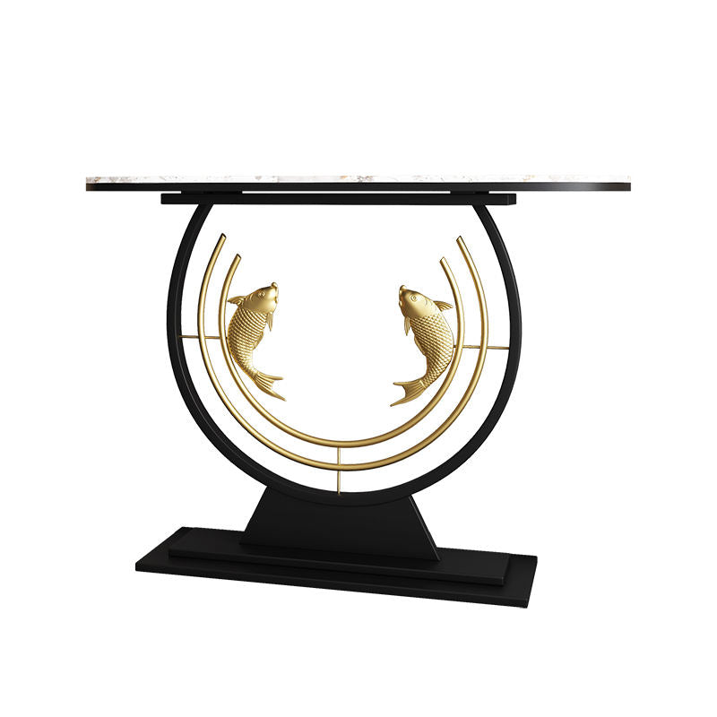 Double Fish-Shaped Entrance Foyer Bracket Unique Display Console Table Hallway and Living Room Table Design