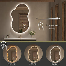Load image into Gallery viewer, Nordic Modern LED Bathroom Mirror – 50X60CM Irregular Lake-Shaped Makeup Mirror with Illumination for Home &amp; Cross-Border Trade
