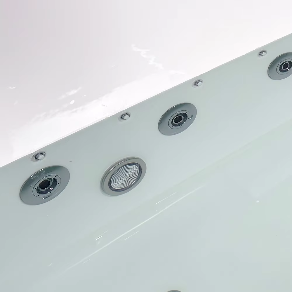 Luxury 2-Person Jacuzzi Bathtub – Indoor Whirlpool Spa Tub with Air Jets, Massage System & Dual Headrest Pillows