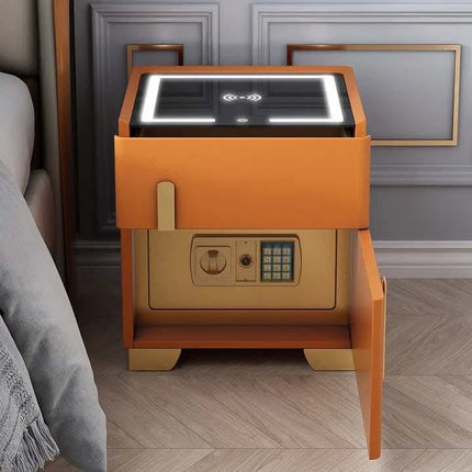 Neuer, moderner Nachttisch mit kabelloser USB-Ladefunktion, multifunktionales Möbelstück für Zuhause, sicherer und intelligenter Nachttisch fürs Schlafzimmer 