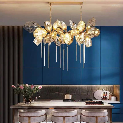 Nordic Modern Luxury Crystal Large Crystal Brass Lighting Chandelier Ceiling Lights Murano Glass Chandelier