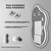 Load image into Gallery viewer, Nordic Modern LED Bathroom Mirror – 50X60CM Irregular Lake-Shaped Makeup Mirror with Illumination for Home &amp; Cross-Border Trade
