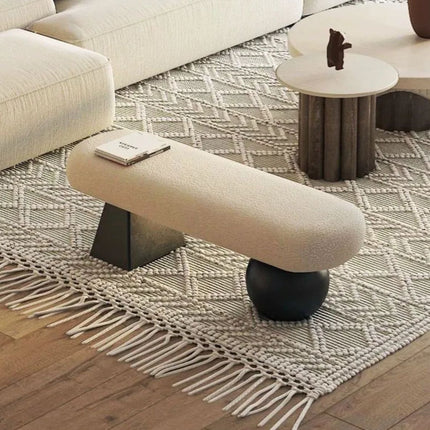 Schuhwechselbank im nordischen Stil – Gepolsterter Hocker für Eingangsbereich, Schlafzimmer oder als Sitzgelegenheit am Bett