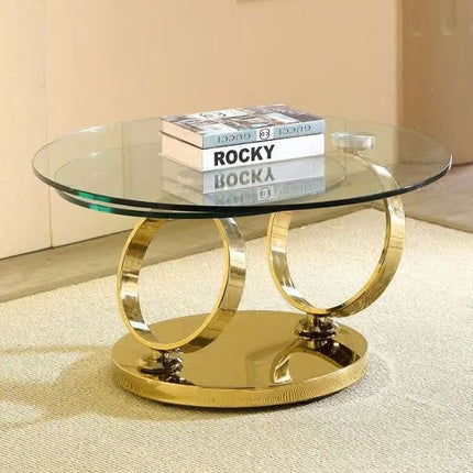 Italian New Tea Table Sintered Stone Round Metal Stainless Steel Smart Living Room Center Coffee Table