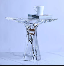 Load image into Gallery viewer, Top Quality Clear End Table  Side Table Embed Plants in Acrylic Crystal Luxury Decor Furniture
