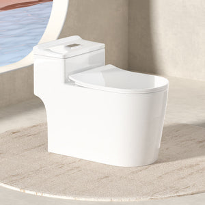 Modern Ultra-Silent One-Piece Toilet – Odor-Proof Siphonic Porcelain WC with Large Diameter Seat for Small Bathrooms