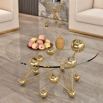 Luxury New Design Living Room Furniture Stainless Steel Glass Coffee Table