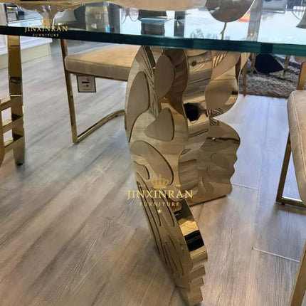 Table papillon moderne en acier inoxydable doré pour la location d'événements de luxe 