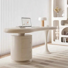 Cargar imagen en el visor de la galería, High-Grade Cream Style Solid Wood Desk Small Household French Light Luxury Modern Design with Special-shaped Features
