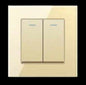 2 Gang 2 Way Wall Switch New Gold Design Switch for Home Lighting
