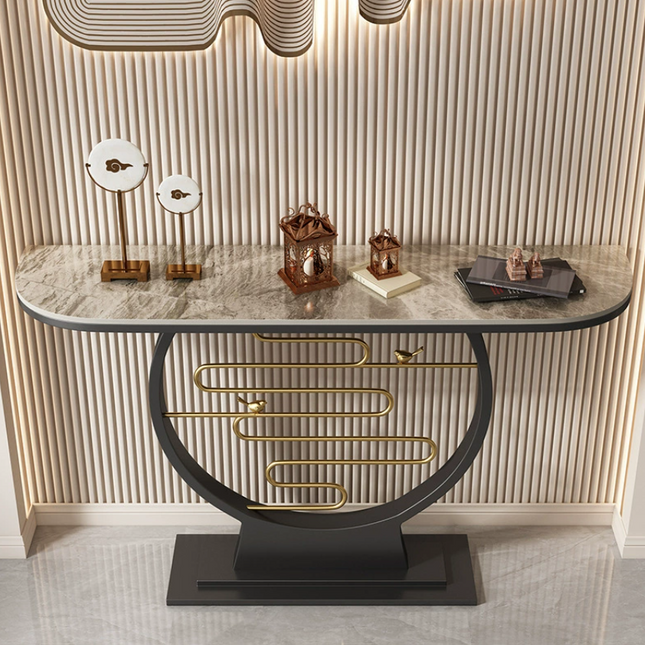 Modern Simple Chinese Style Rock Board Entrance Table Light Luxury Home Entry Case Decoration Cabinet Creative Console Table