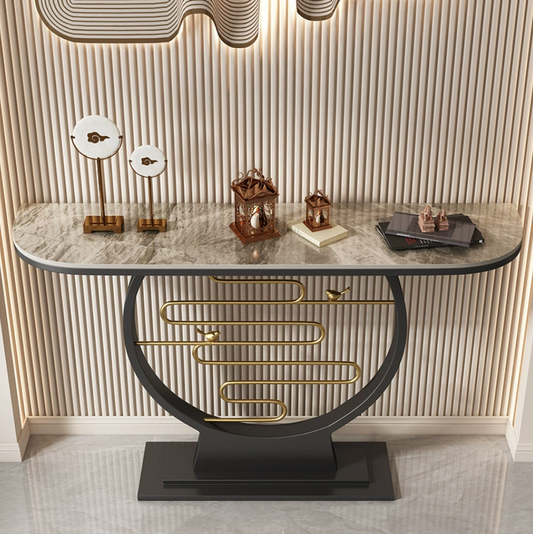 Modern Simple Chinese Style Rock Board Entrance Table Light Luxury Home Entry Case Decoration Cabinet Creative Console Table